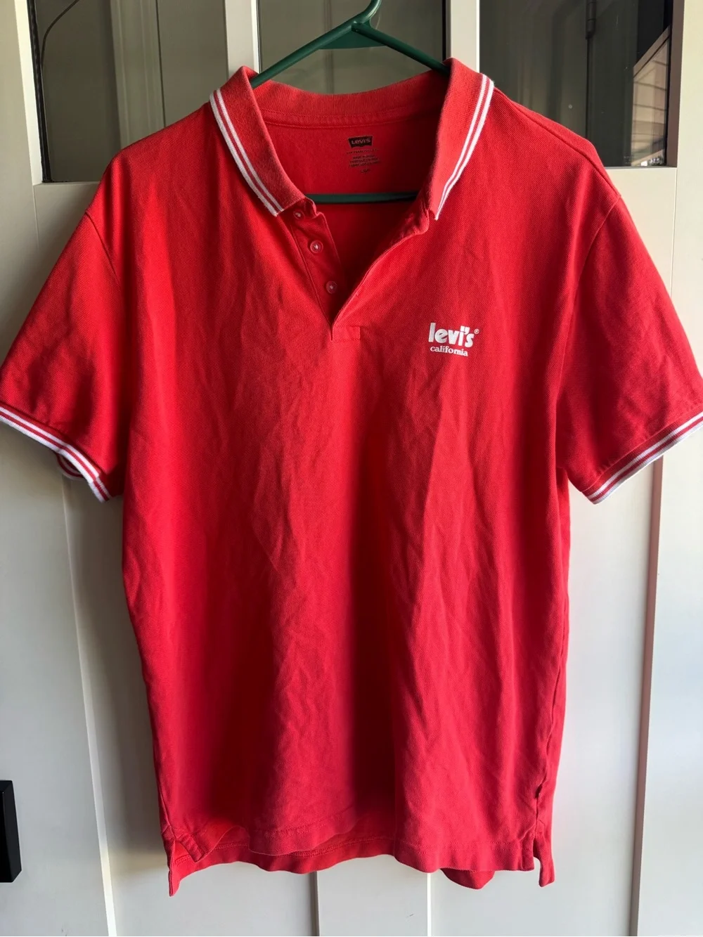 Levi's Red Polo with White Contrast Trim